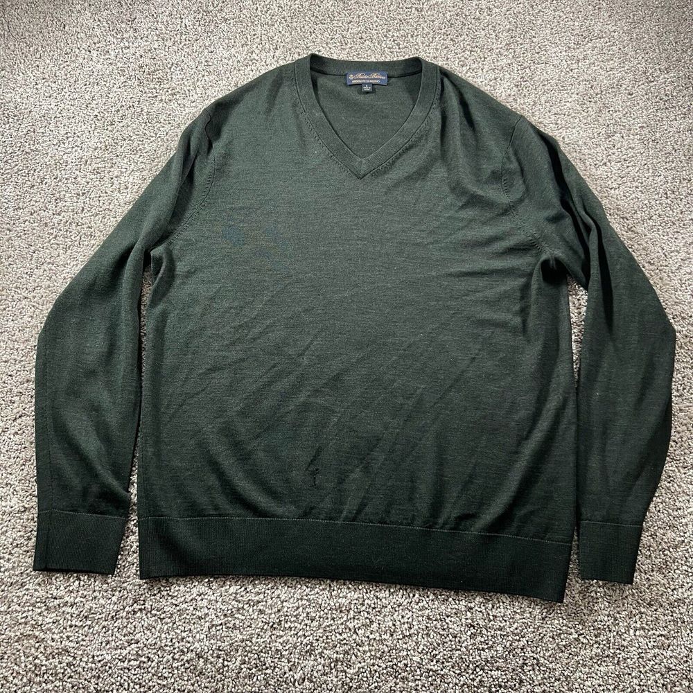 Brooks Brother Brookstech Merino Sweater Mens Large‎ Preppy Pullover Classiccore